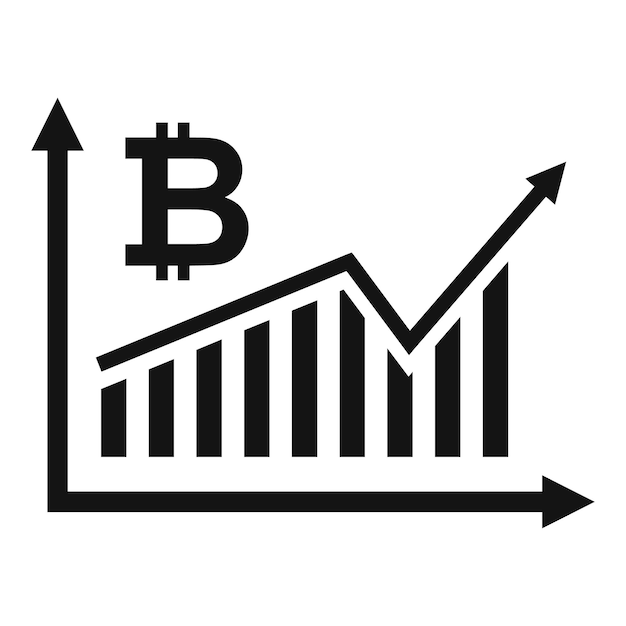Icono de gráfico de Bitcoin Ilustración simple del icono de vector de gráfico de Bitcoin para diseño web aislado sobre fondo blanco