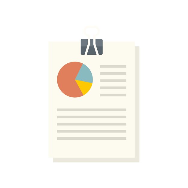Icono de gráfico circular de auditoría Ilustración plana del icono de vector de gráfico circular de auditoría aislado sobre fondo blanco