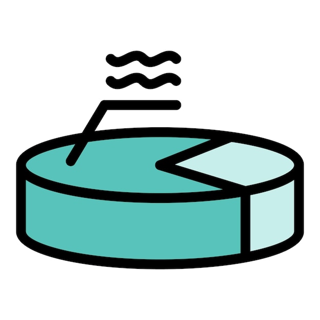 Icono de gráfico circular de finanzas Contorno gráfico circular de finanzas icono vectorial color plano aislado