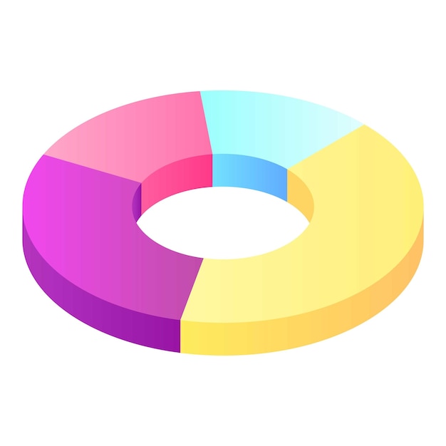Icono de gráfico circular de negocios Isométrico del icono de vector de gráfico circular de negocios para diseño web aislado sobre fondo blanco