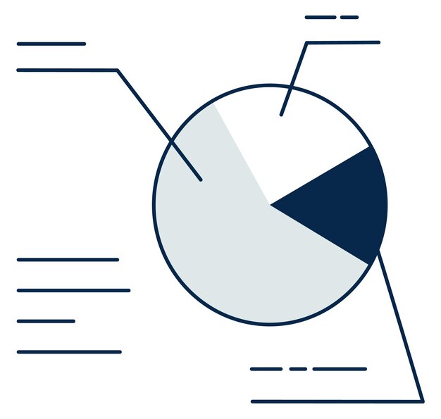 Icono de gráfico circular Símbolo de diagrama de distribución de datos