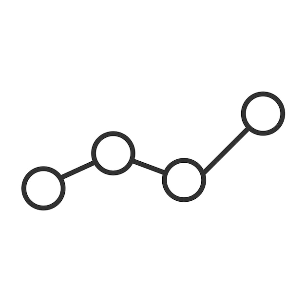 Icono de gráfico de contorno aislado sobre fondo blanco Ilustración vectorial