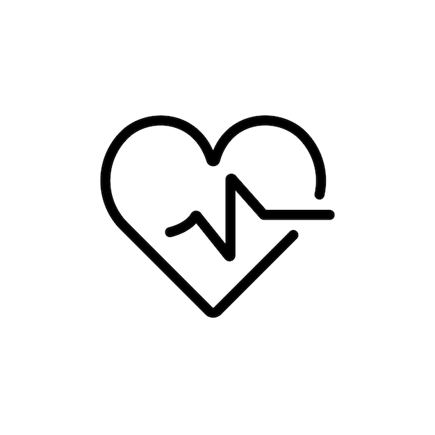 Icono gráfico del corazón Vector de ilustración cuidado romántico