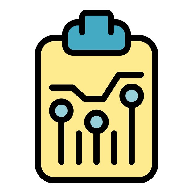 Icono de gráfico de crecimiento Icono de vector de gráfico de crecimiento de esquema para diseño web aislado en color de fondo blanco plano