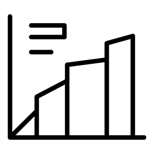 Icono de gráfico de datos grandes Contorno de icono de vector de gráfico de datos grandes para diseño web aislado sobre fondo blanco