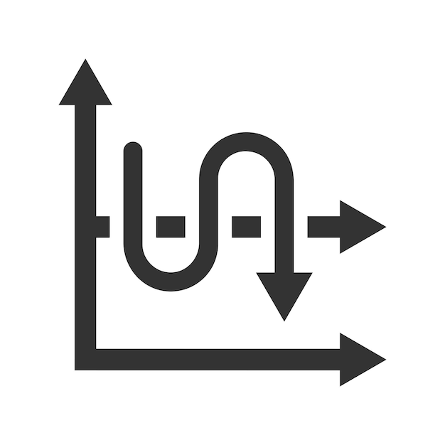 Icono del gráfico de disminución de marketing
