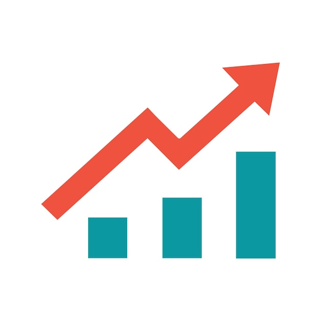 Icono de gráfico económico Diseño de aumento de negocios de dinero