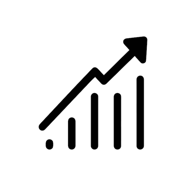 Icono de gráfico económico Diseño de aumento de negocios de dinero