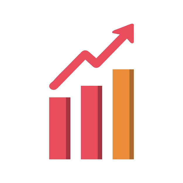 Icono de gráfico económico Diseño de aumento de negocios de dinero