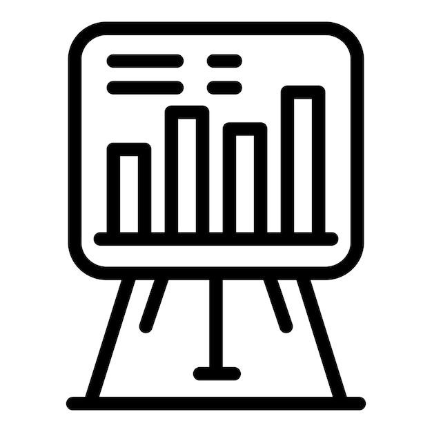 Icono de gráfico de escritorio en línea Contorno de icono de vector de gráfico de escritorio en línea para diseño web aislado sobre fondo blanco