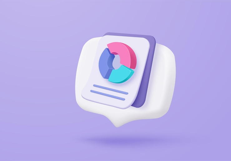 Vector ícono de gráfico estadístico 3d para diagrama de inversión informe concepto de solución creativa en fondo pastel meta para finanzas bancarias de negocios análisis 3d de gráfico de inversión ícono vectorial ilustración de renderización