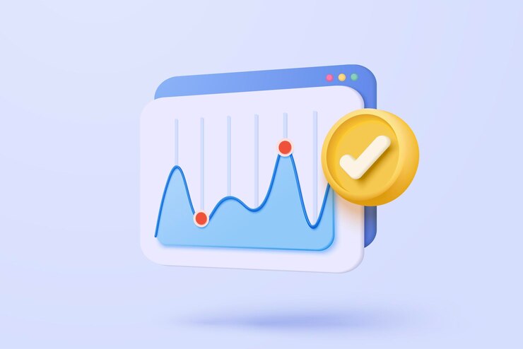 Vector ícono de gráfico estadístico 3d para diagrama de inversión informe concepto de solución creativa en fondo pastel meta para finanzas bancarias de negocios análisis 3d de gráfico de inversión ícono vectorial ilustración de renderización