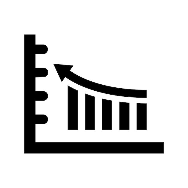 Ícono de gráfico estadístico de gráfico gráfico vectorial negro