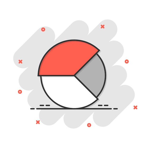 Icono de gráfico en estilo cómico Diagrama de dibujos animados Ilustración vectorial en fondo blanco aislado Estadísticas efecto salpicaduras Concepto de negocio