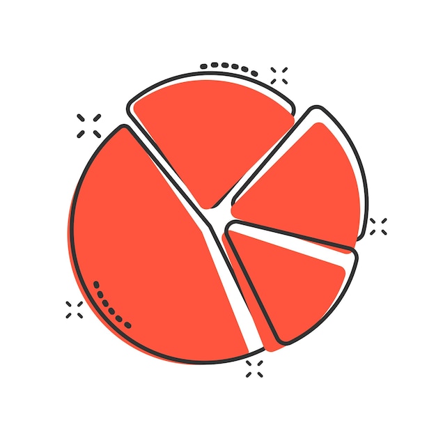 Icono de gráfico en estilo cómico Diagrama de dibujos animados Ilustración vectorial en fondo blanco aislado Estadísticas efecto salpicaduras Concepto de negocio