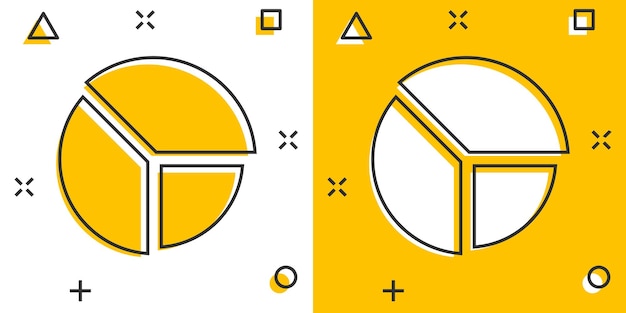 Icono de gráfico en estilo cómico Diagrama de dibujos animados Ilustración vectorial en fondo blanco aislado Estadísticas efecto salpicaduras Concepto de negocio