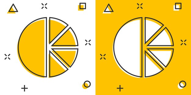 Icono de gráfico en estilo cómico Diagrama de dibujos animados Ilustración vectorial en fondo blanco aislado Estadísticas efecto salpicaduras Concepto de negocio