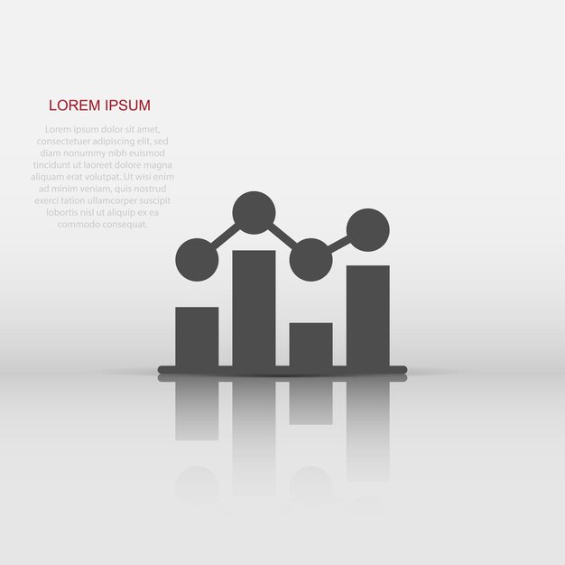 Icono de gráfico en estilo plano Flecha crecer ilustración vectorial sobre fondo blanco aislado Concepto de negocio de análisis