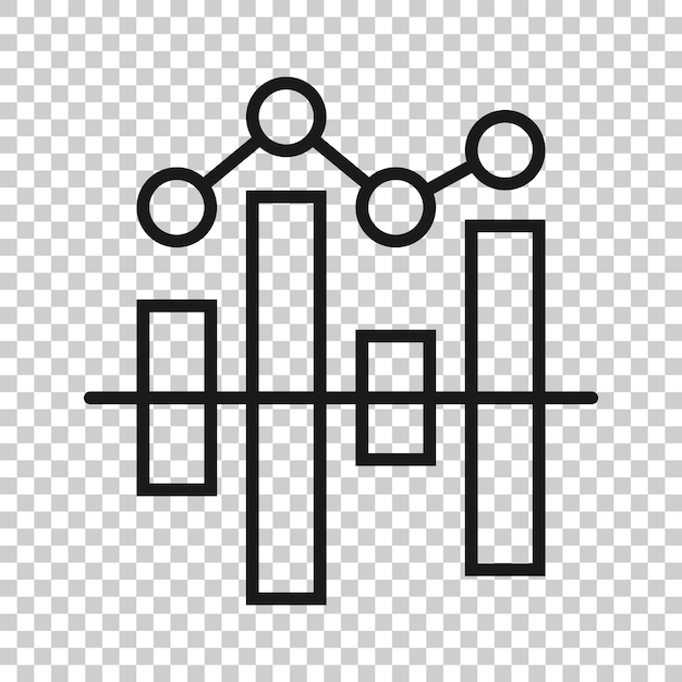 Icono de gráfico en estilo plano Flecha crecer ilustración vectorial sobre fondo blanco aislado Concepto de negocio de análisis