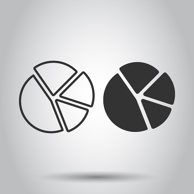 Icono de gráfico en estilo plano Ilustración vectorial de diagrama en fondo blanco aislado Concepto de negocio de estadística
