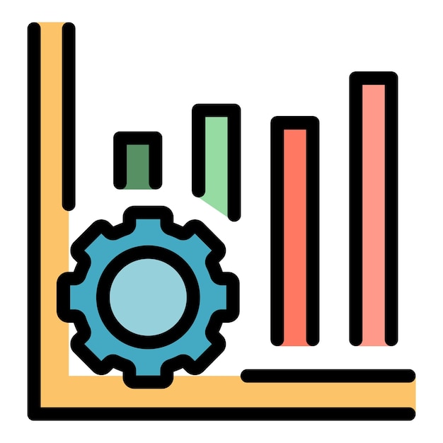 Icono de gráfico de finanzas Contorno icono de vector de gráfico de finanzas para diseño web aislado en color de fondo blanco plano