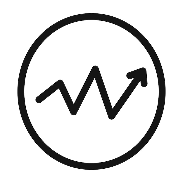 Ícono de gráfico de flecha de tendencia ascendente para el crecimiento y el rendimiento de la empresa