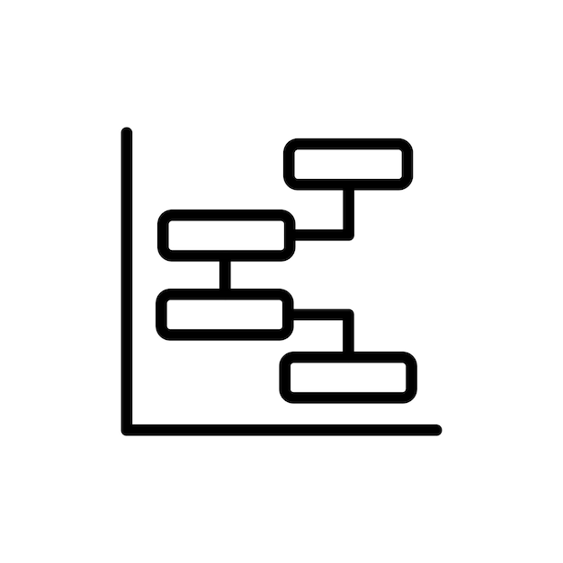 El icono del gráfico de Gantt aislado sobre un fondo blanco