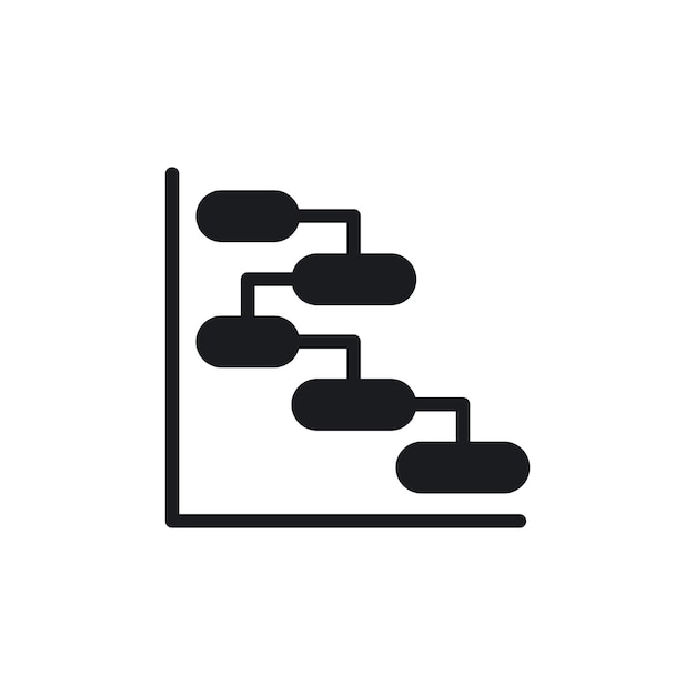 El icono del gráfico de Gantt aislado sobre un fondo blanco
