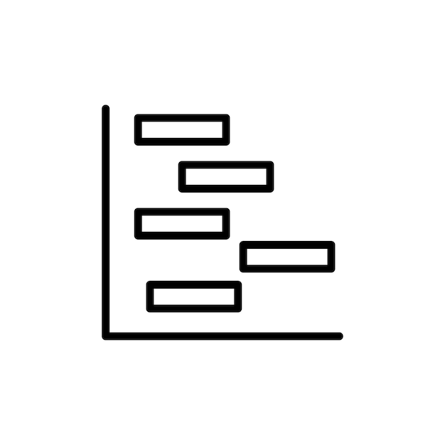 El icono del gráfico de Gantt aislado sobre un fondo blanco