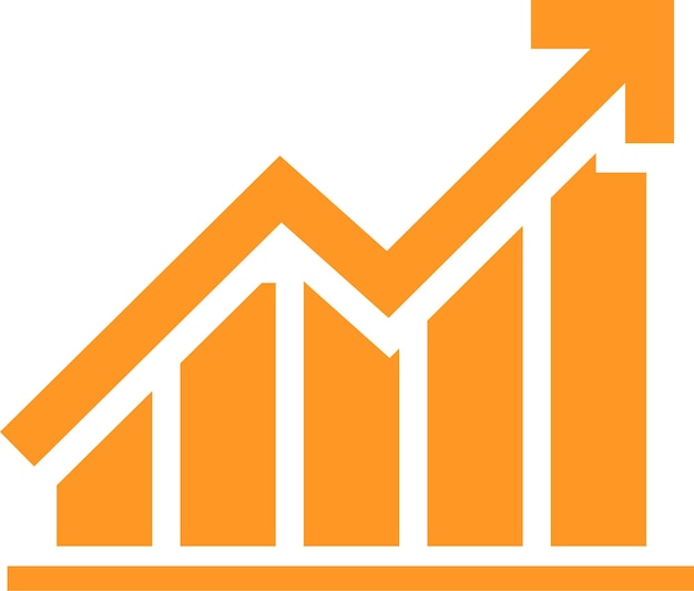 Icono de gráfico de gráfico de barras de tendencia ascendente