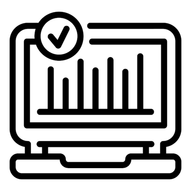 Icono de gráfico hecho Contorno icono de vector de gráfico hecho para diseño web aislado sobre fondo blanco