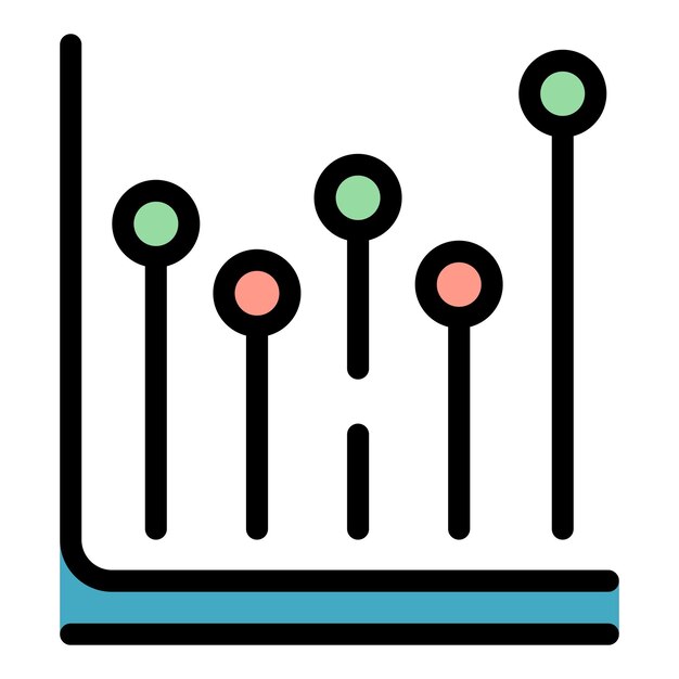 Icono de gráfico de informe Icono de vector de gráfico de informe de esquema para diseño web aislado en color plano de fondo blanco