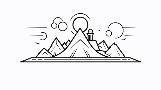 Icono de gráfico de línea negra vectorial