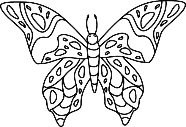 Icono gráfico de mariposa Mariposa blanca y negra Los tatuajes de mariposa están aislados
