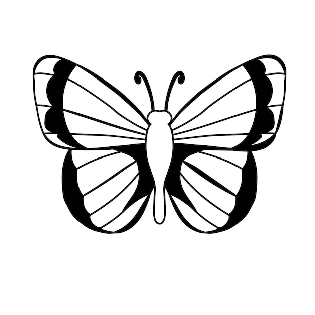 Icono gráfico de mariposa tatuaje de mariposa aislado sobre fondo blanco vector