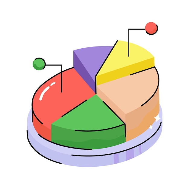 Icono de gráfico de negocios diseñado creativamente en estilo dibujado a mano