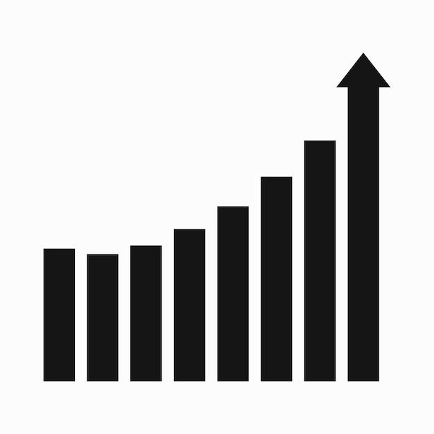 Vector icono de gráfico de negocios en estilo simple sobre un fondo blanco