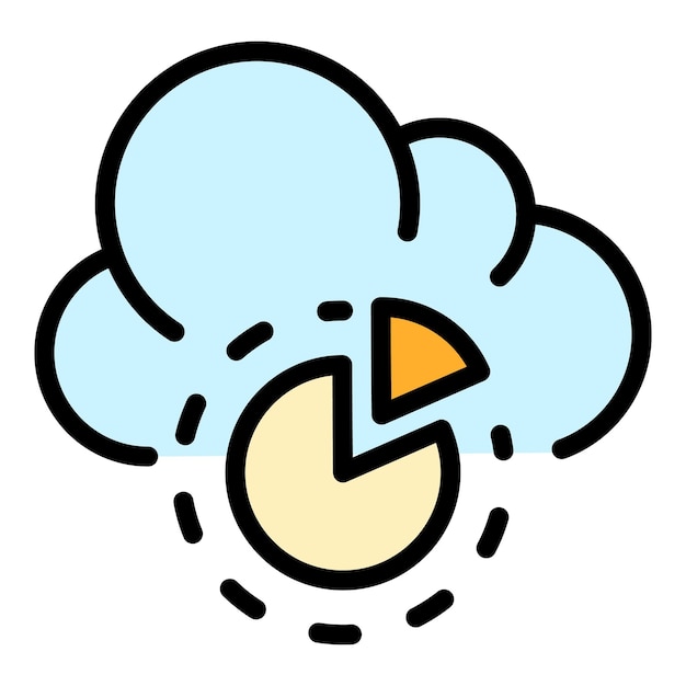 El icono del gráfico de nubes es un icono vectorial de nubes. El color es plano y aislado.