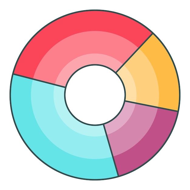 Icono de gráfico de pastel Ilustración animada del ícono vectorial de gráfico del pastel para la web