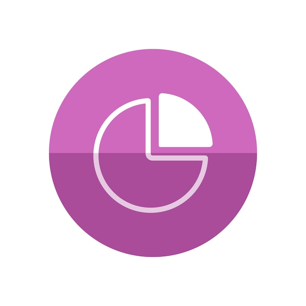 Ícono de gráfico de pie en estilo de círculo de color plano