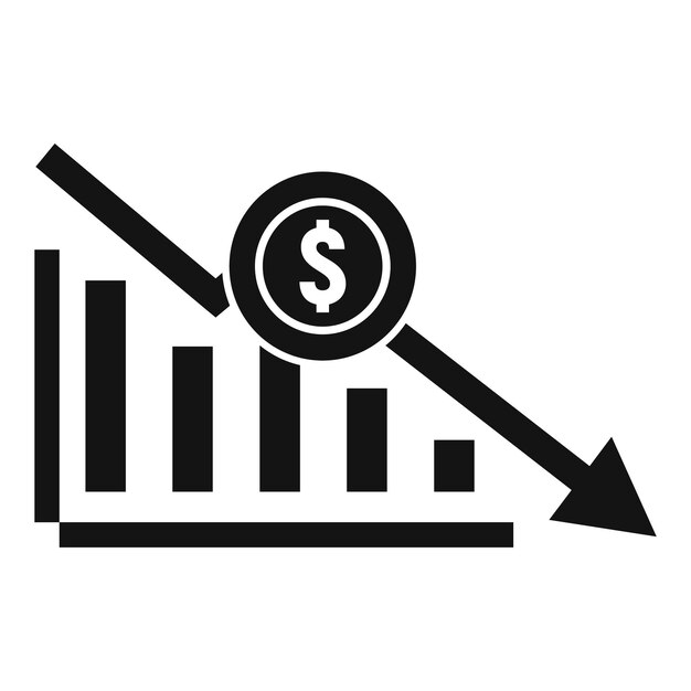 Icono de gráfico en quiebra Ilustración simple del icono de vector de gráfico en quiebra para diseño web aislado sobre fondo blanco