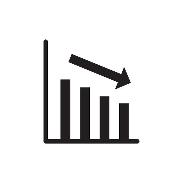 Icono del gráfico de reducción Colección de arte de líneas delgadas