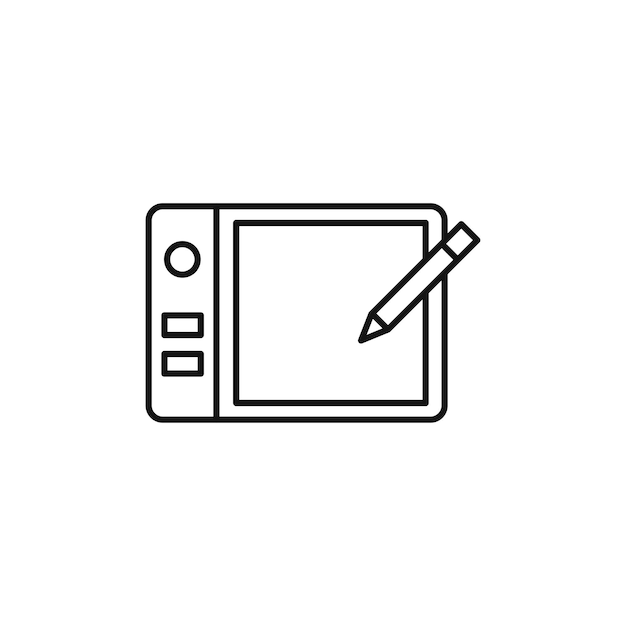 Icono gráfico de la tableta aislado sobre fondo blanco