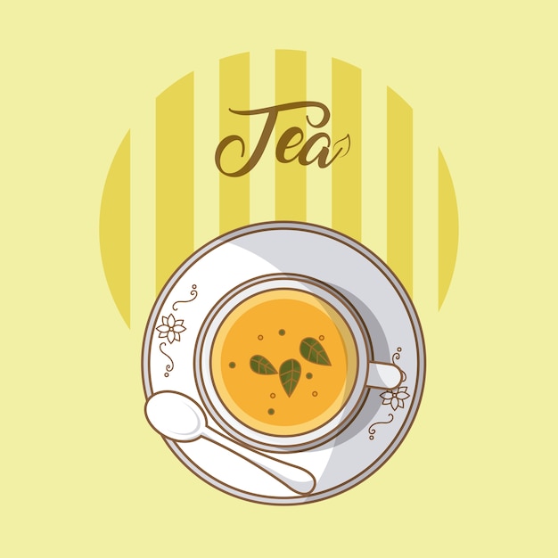 Icono gráfico de taza de té caliente ilustración vectorial