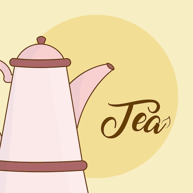 Icono gráfico de té bebida caldera vector ilustración