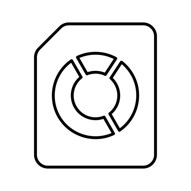 Icono del gráfico de la torta Diseño del contorno de la línea