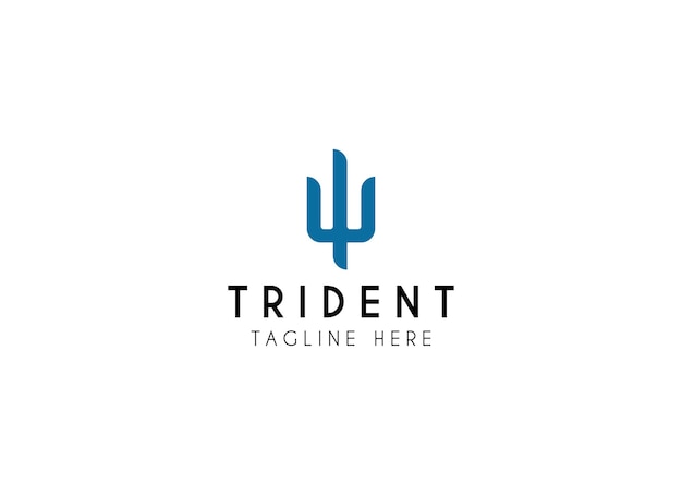 Ícono gráfico del tridente El signo de Poseidón del tridente en el círculo aislado sobre fondo blanco Vector