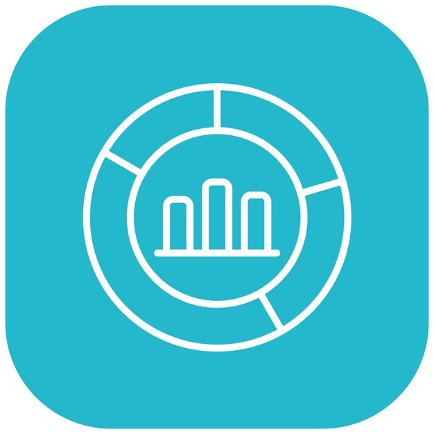 El icono del gráfico vectorial de donut se puede usar para el conjunto de iconos de infografías