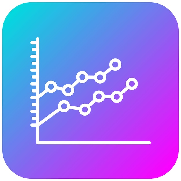 El icono del gráfico vectorial de líneas se puede utilizar para el conjunto de iconos de rendimiento empresarial