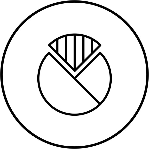 El icono del gráfico vectorial de pie se puede usar para el conjunto de iconos de infografías